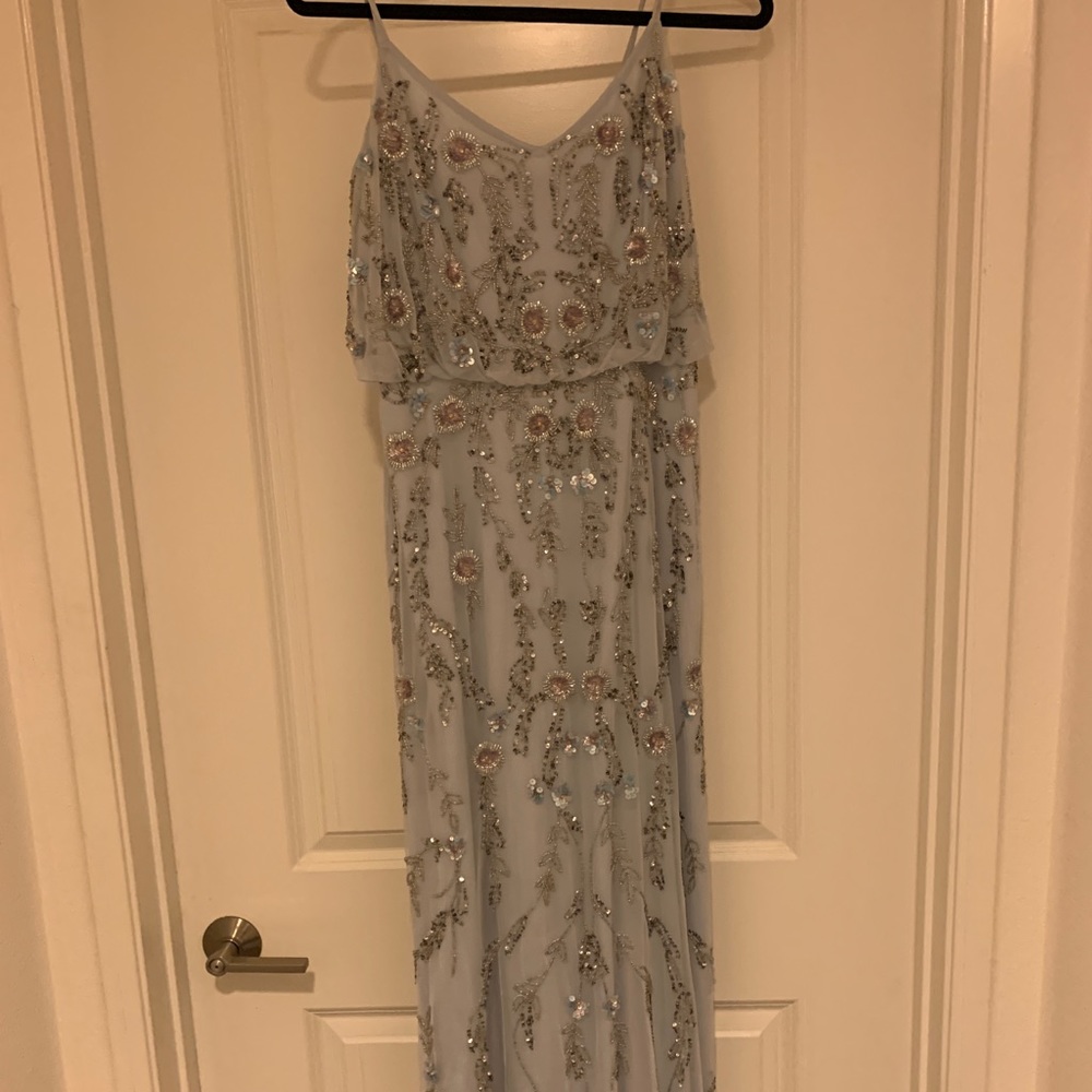 Adriana Papell beaded gown.